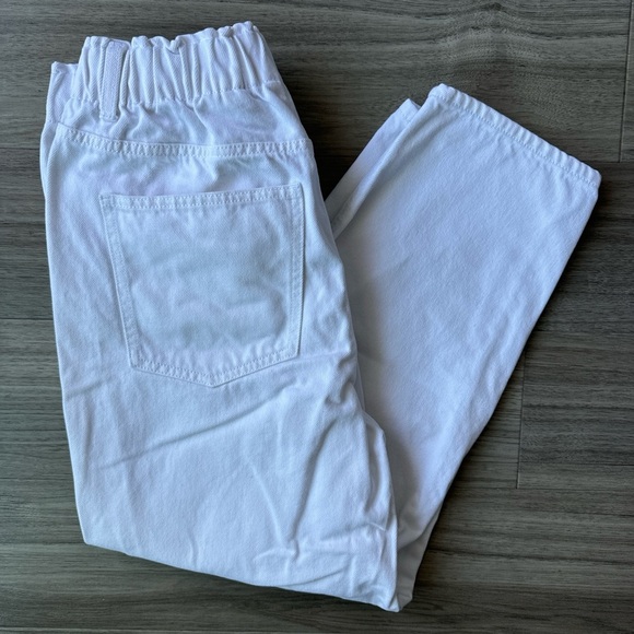 H&M White Straight Leg Elastic Waist Denim Jeans Size 10 - Picture 5 of 6